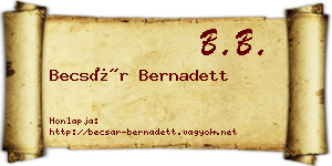 Becsár Bernadett névjegykártya